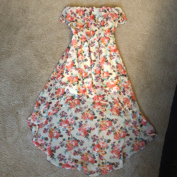 Love Culture Dresses & Skirts - Floral Strapless High Low Dress